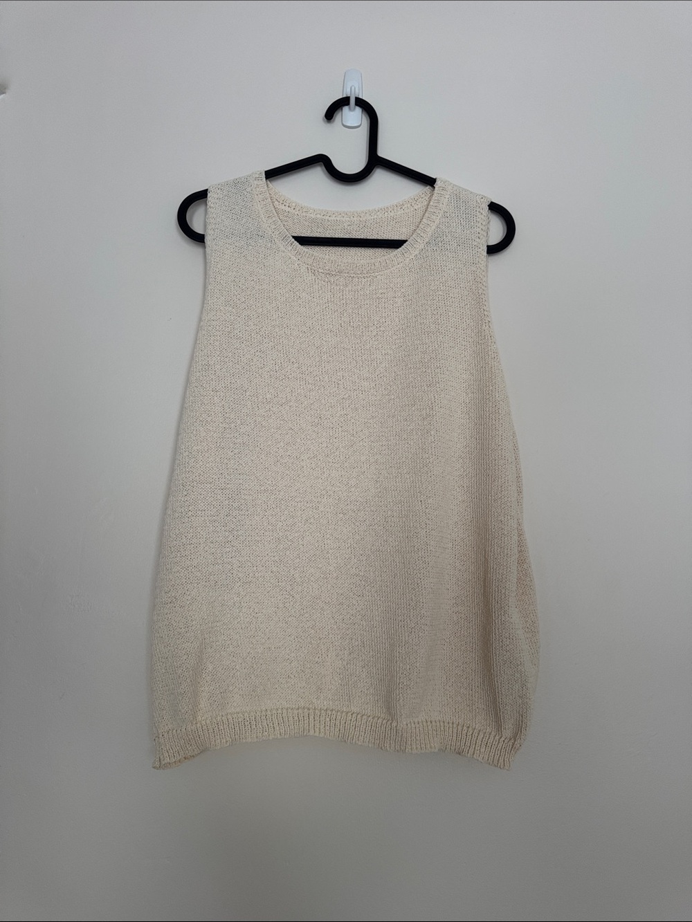 SHEIN Cream Sleeveless Knit Tank